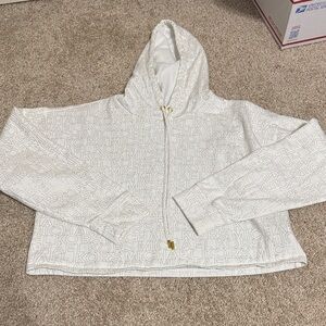Michael Kors White and Gold crop Hoodie